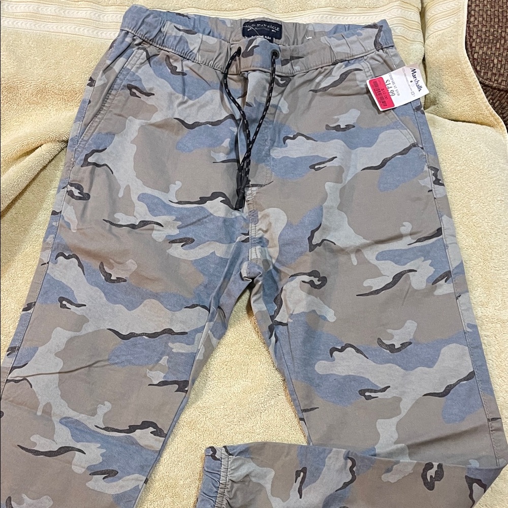 American Eagle Outfitters Men's Blue and Gray Cargo Pants